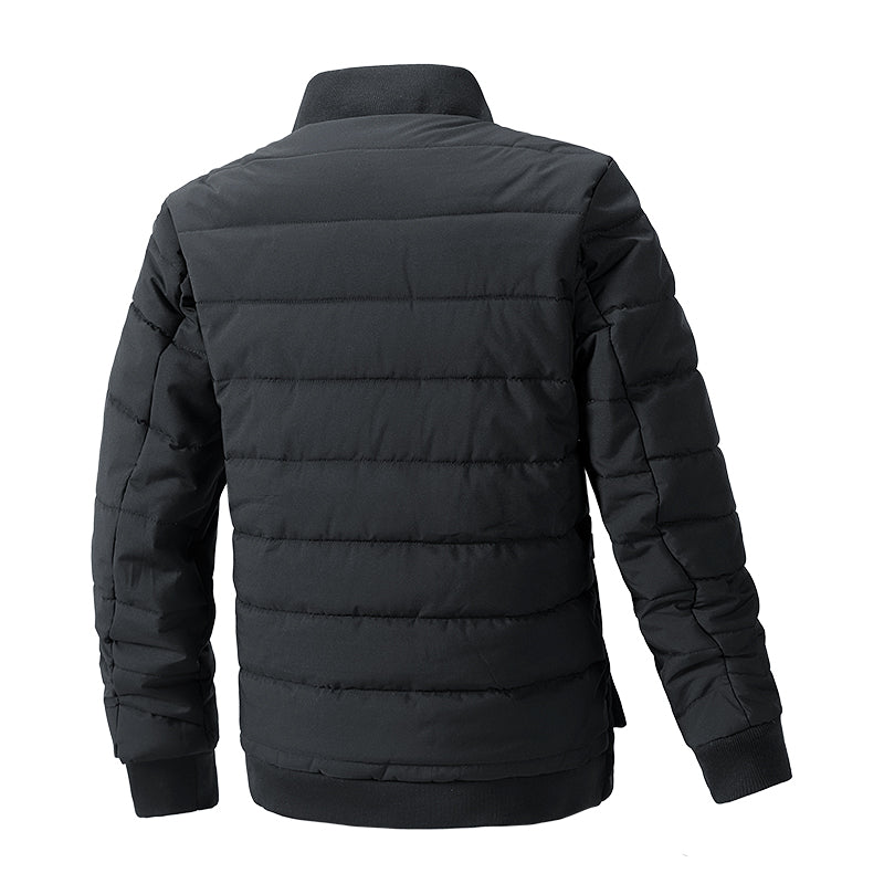 Men's Fleece-Lined Plaid Padded Jacket