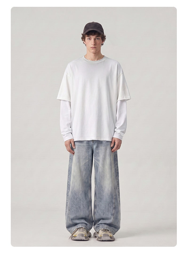Mesh Layered Long Sleeve Tee