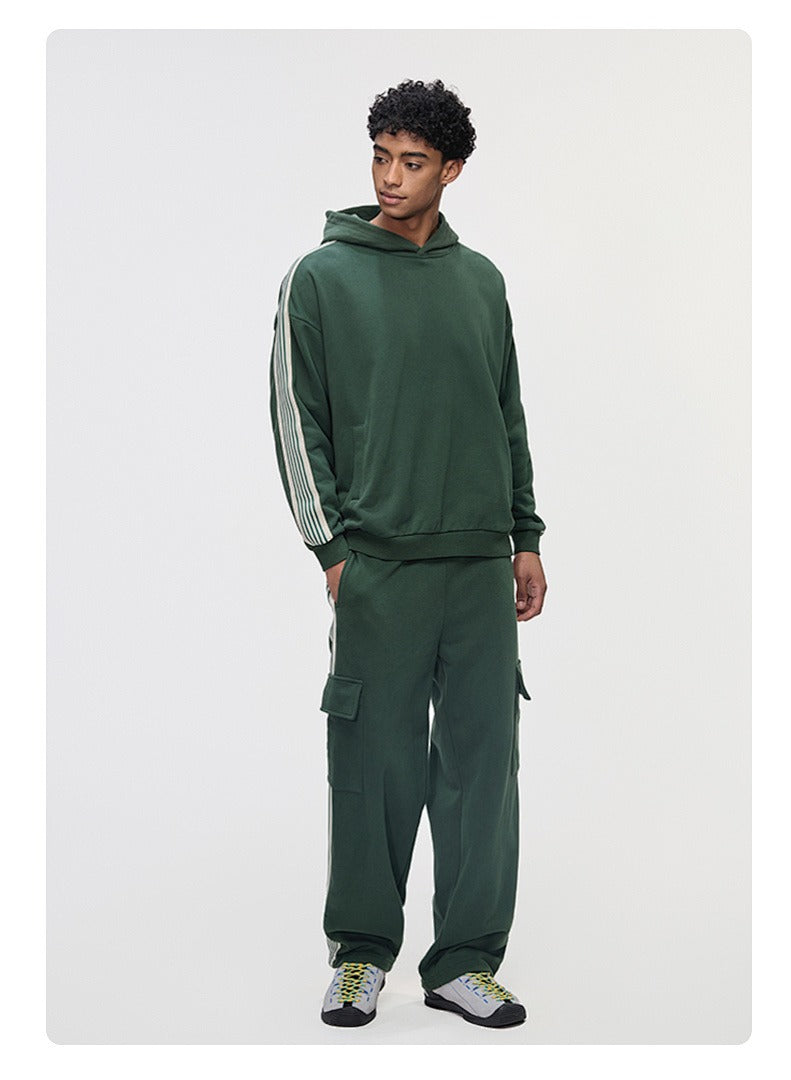Side Stripe Fleece Pullover Hoodie