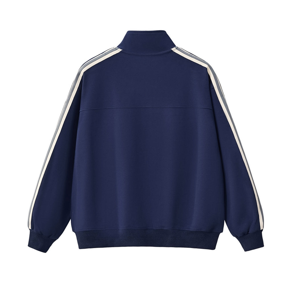 Contrast Piping Full-Zip Sweatshirt