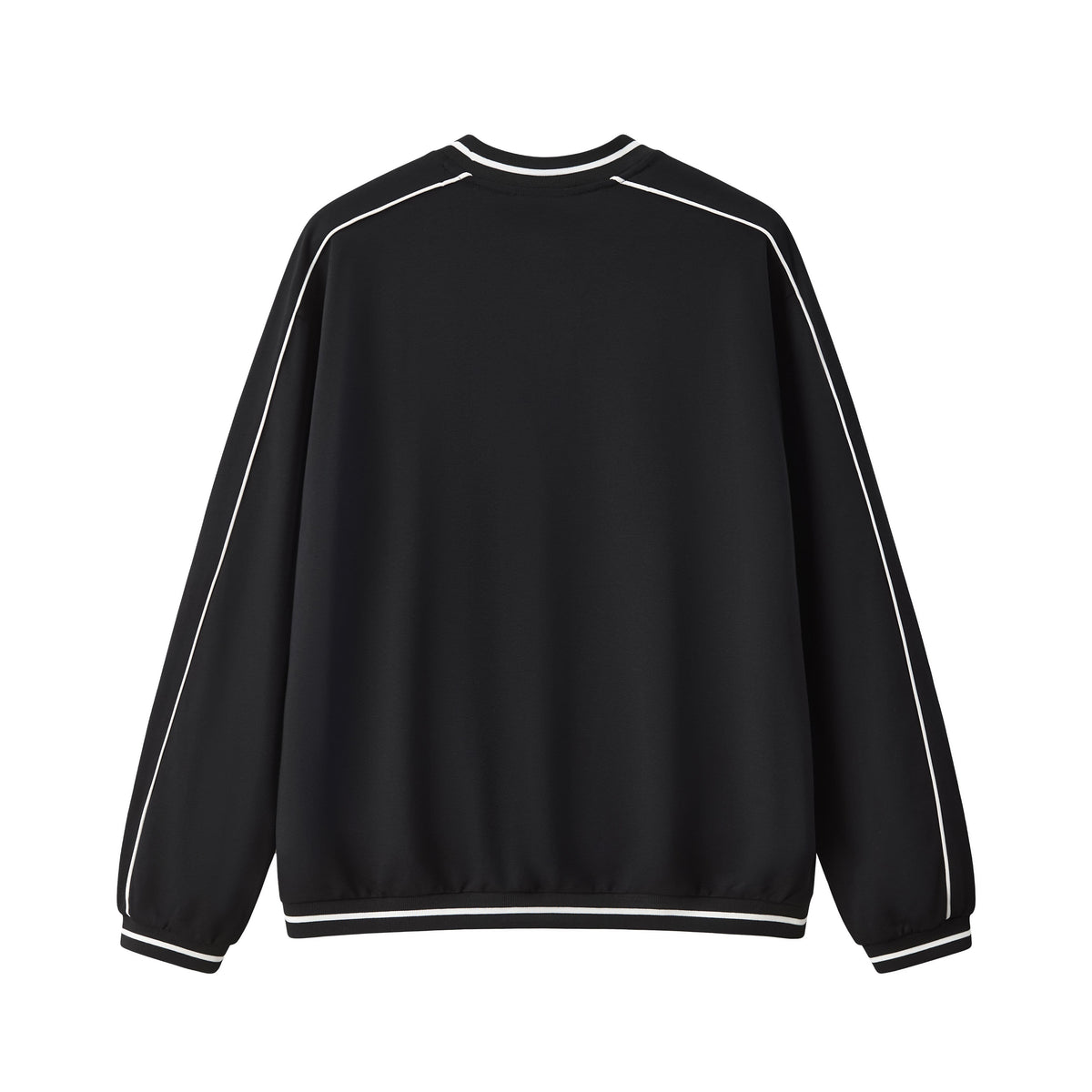 Contrast Trim V-Neck Relaxed Sweatshirt