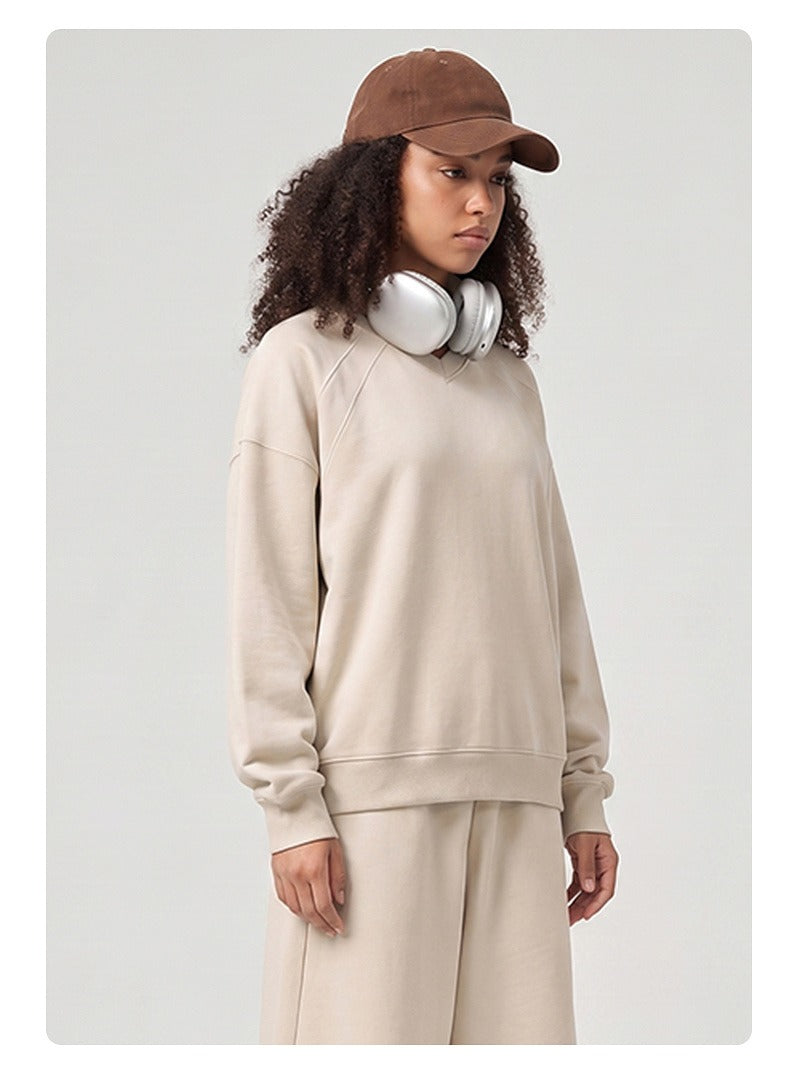 Relaxed Raglan Crewneck Sweatshirt