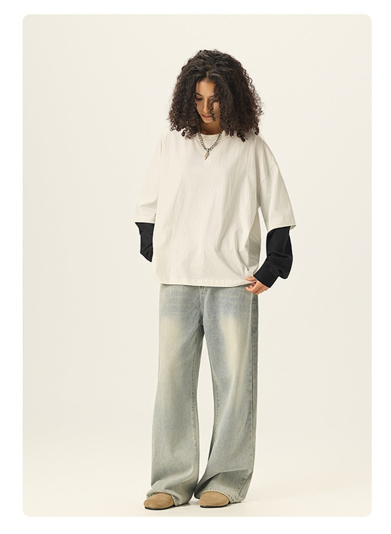Layered Sleeve Boxy Long Sleeve Tee
