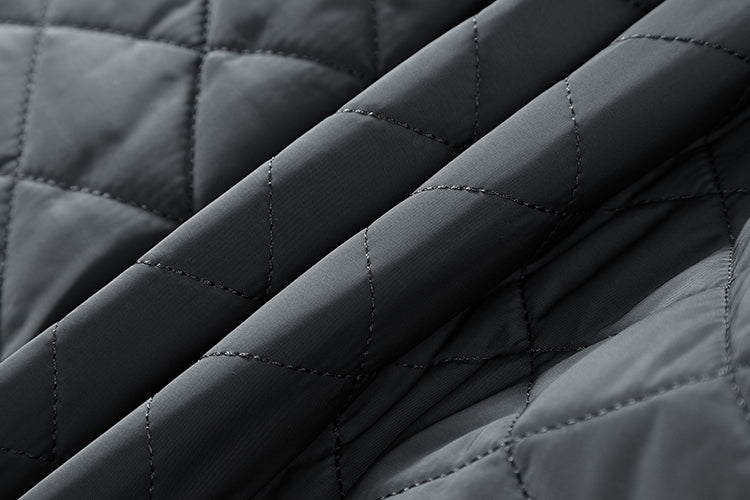 Men's  Gray Diamond Pattern Quilted Jacket