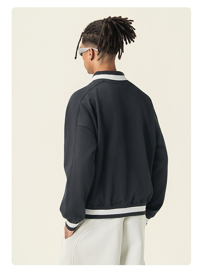 Varsity V-Neck Boxy Sweatshirt