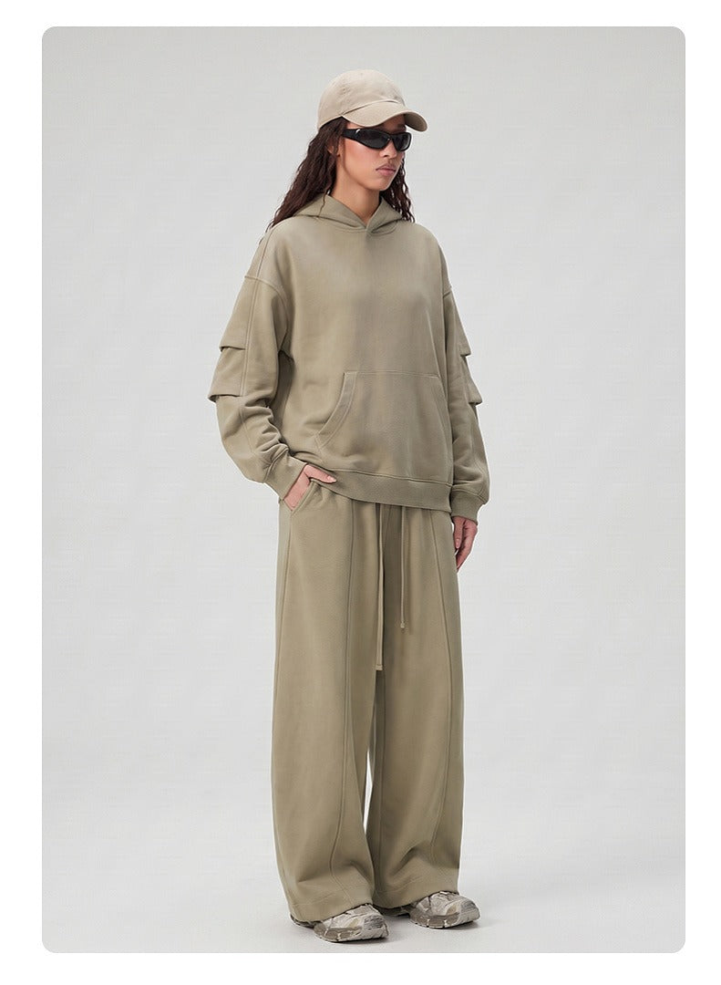 Panel Sleeve Heavyweight Pullover Hoodie