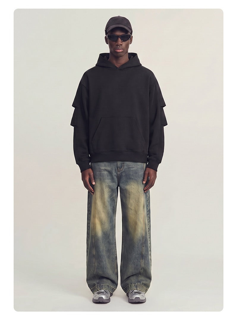 Panel Sleeve Heavyweight Pullover Hoodie