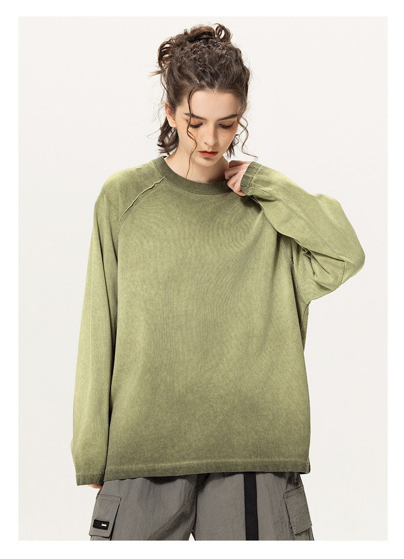 Washed Raglan Long Sleeve Tee