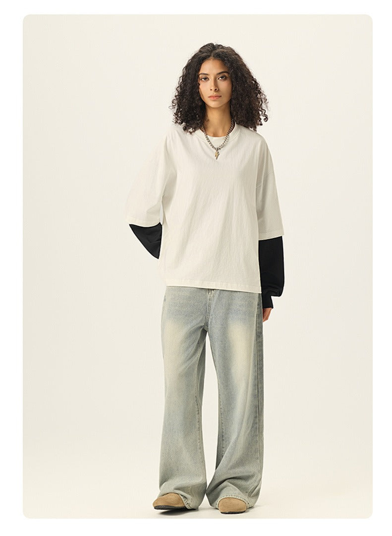 Layered Sleeve Boxy Long Sleeve Tee