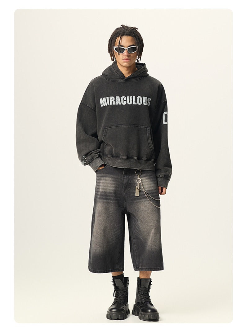 Washed Graphic Boxy Hoodie