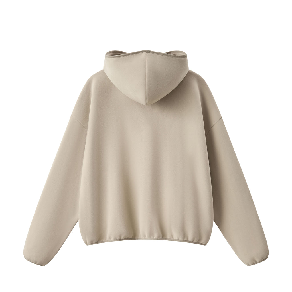 High Neck Boxy Pullover Hoodie